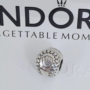 Pandora Milwaukee Brewers Engraved Baseball Charm S925 Silver with box